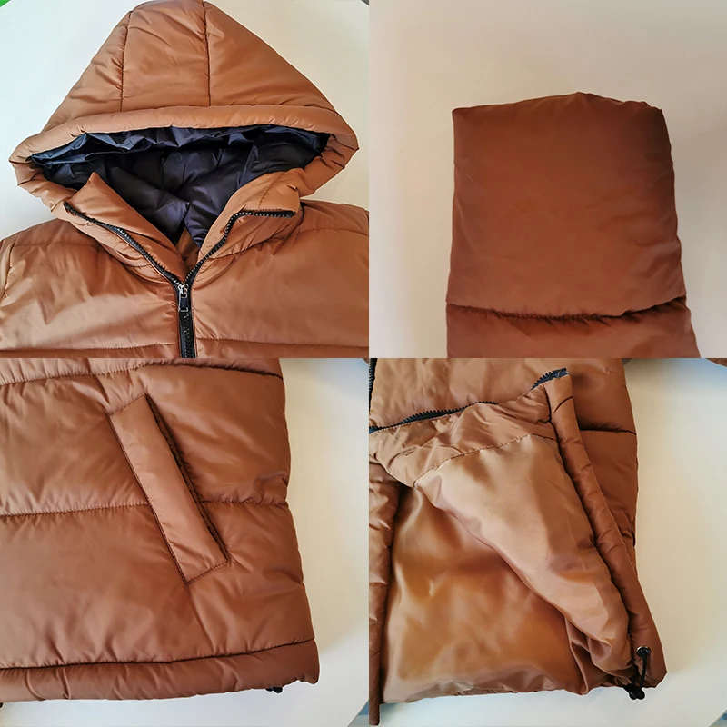 

Cotton Padded Jacket Tops Warm Winter Regular Women Parka Overcoats Thick Coats Female Casual Zipper Brown Outwear 2019 Coats