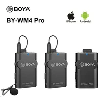 boya by wm4 pro wireless lavalier mic microphone kit for smartphone iphone android phones interview video recording mic
