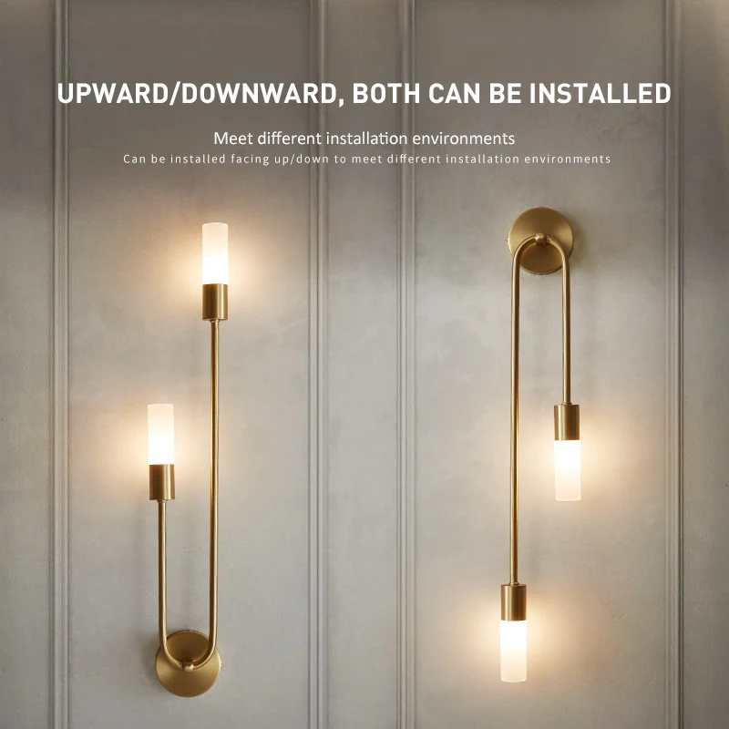 Светодиодный настенный светильник в скандинавском стиле латунные бра для