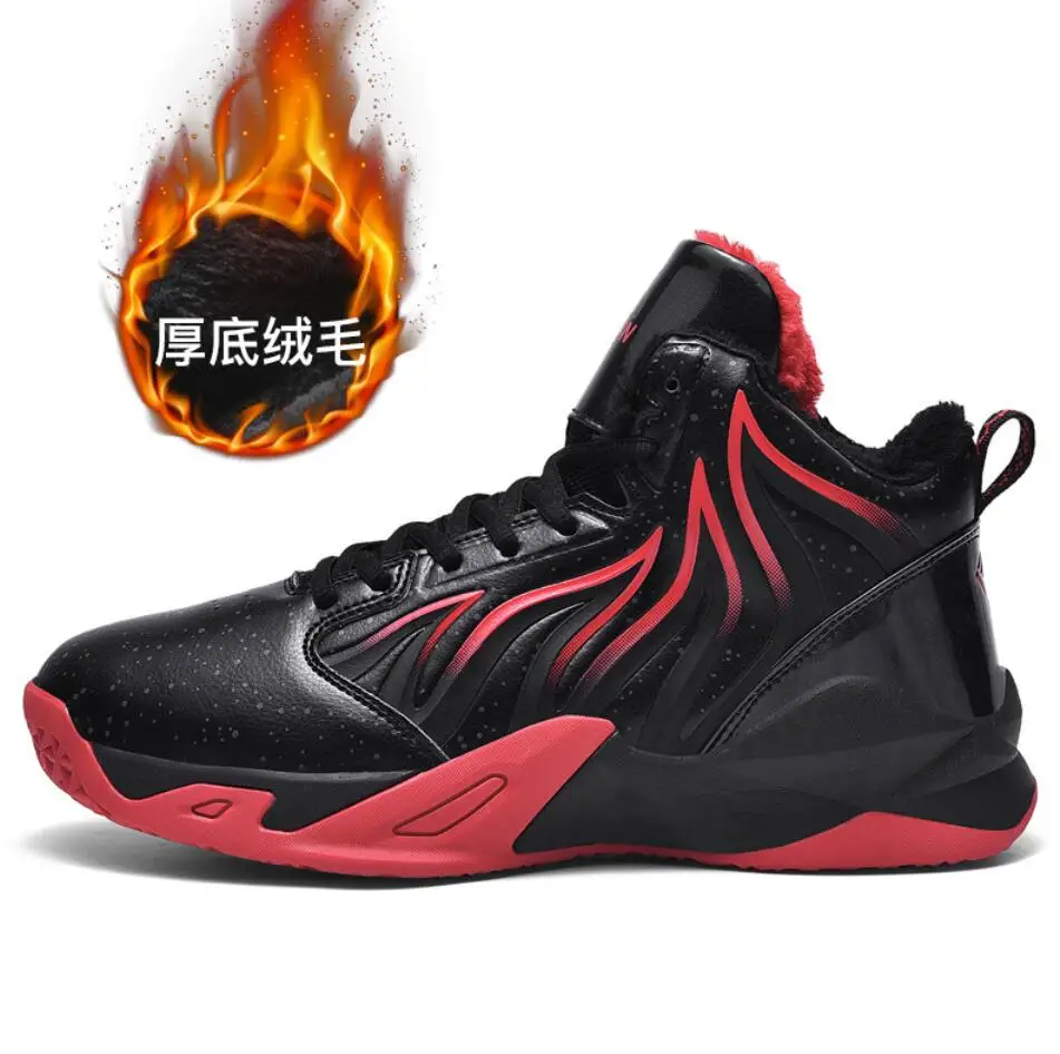 Мужские зимние ботинки Высокие кроссовки с мехом Теплая уличная хлопковая обувь