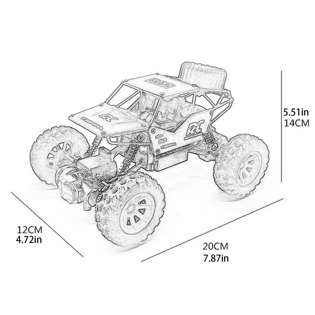 

1:18 Alloy 27cm Climbing Car 2.4G Wireless Remote Control Off-road Vehicle Remote Control Truck Toy Model for Children