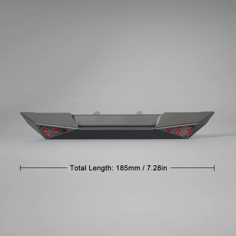 Металлический передний и задний бампер с основой под лебедку и светодиодным освещением для 1:10 RC Crawler Axial SCX10 II 90046 90047 Wrangler JK RGT 86100 TRX-4.