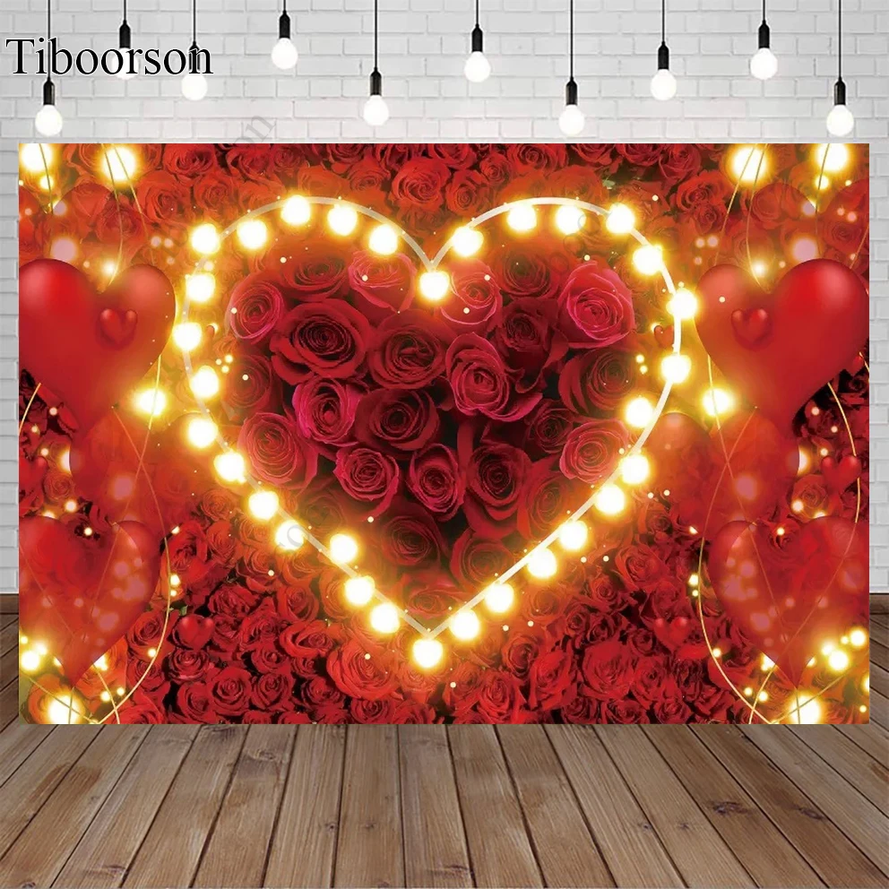 

February 14 Valentine's Day Rose Spot Red Love Heart Photography Backdrop Decor Photocall Background Photographic Photo Studio