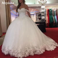 zj9152 2021 vintage turkey lace ball gown wedding dress off shoulder princess jewel neck bride bridal dresses