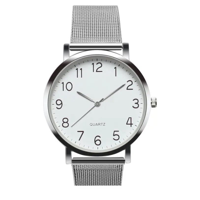 luxury hot watch men fashion sport quartz clock mens watches unisex simple business fashion steel strip quartz brand wrist watch free global shipping