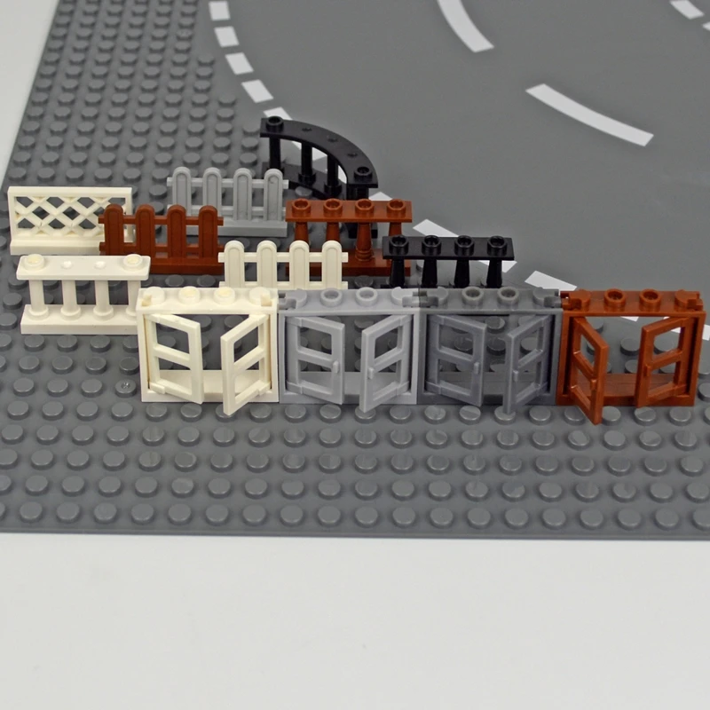 Детали MOC для дверей и окон аксессуары городского дома строительные блоки ворота