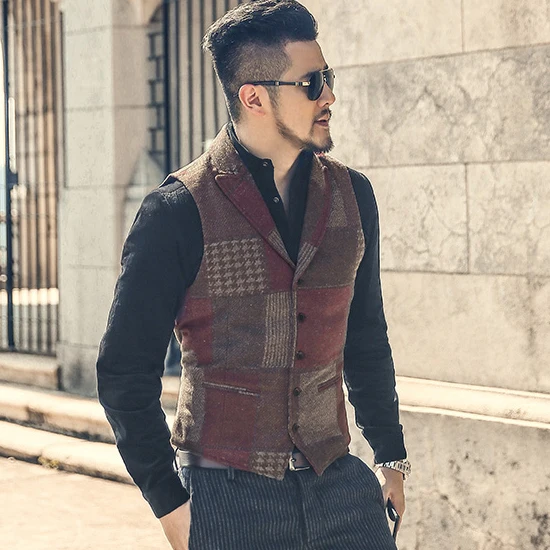 Мужской Блейзер M242 весенний клетчатый блейзер в стиле ретро Повседневный