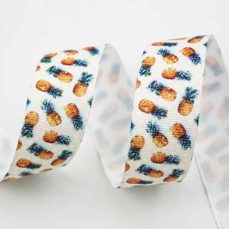 

1-1/2" pineapple printed 38mm grosgrain ribbon polyester webbing party decoration DIY 10 yards