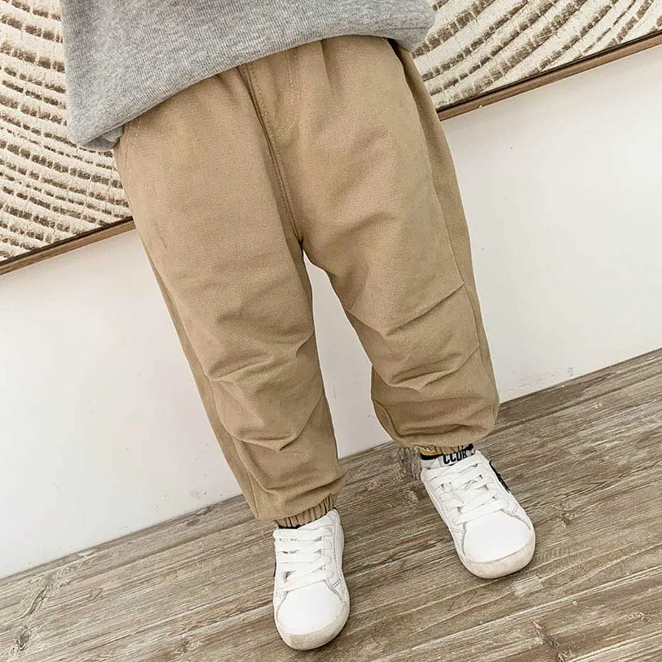 Штаны для мальчиков свободные прямые штаны маленьких модные детские брюки с