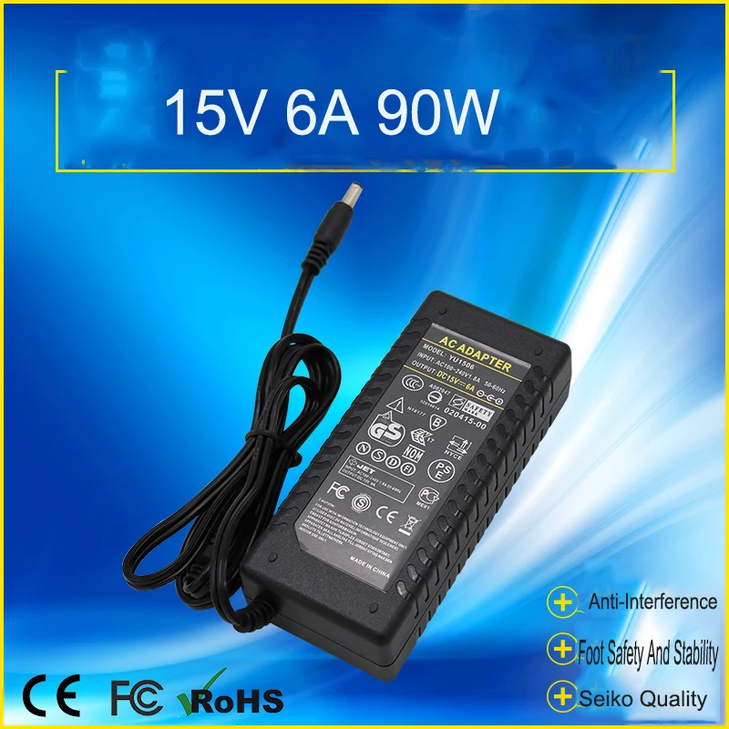 Adaptador de Energia Monitor Led Display de Cristal Líquido Câmera de Rede sem Fio Novo Productfor Led Strip Luz 15v 6a 90w Ac100240v Adaptadores AC/DC