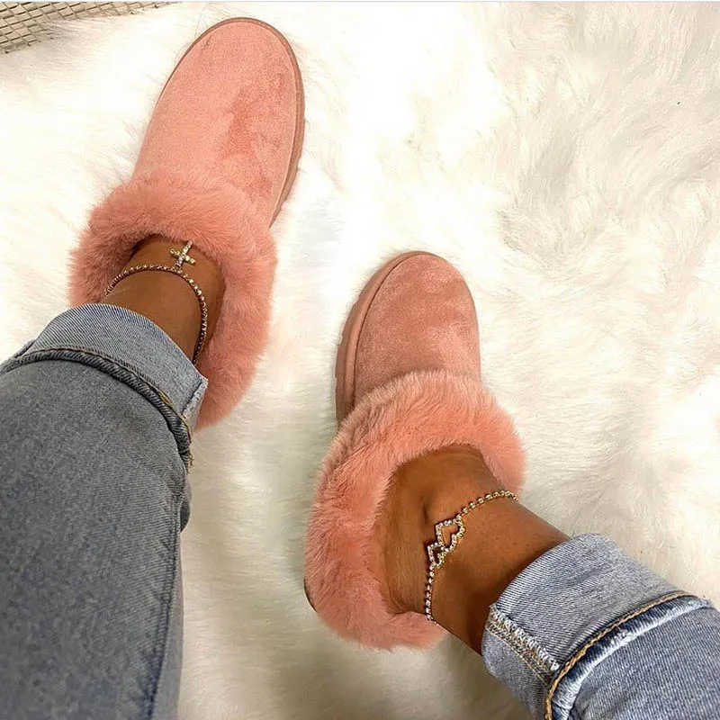 INS Лидер продаж пушистые зимние женские домашние меховые тапочки искусственная