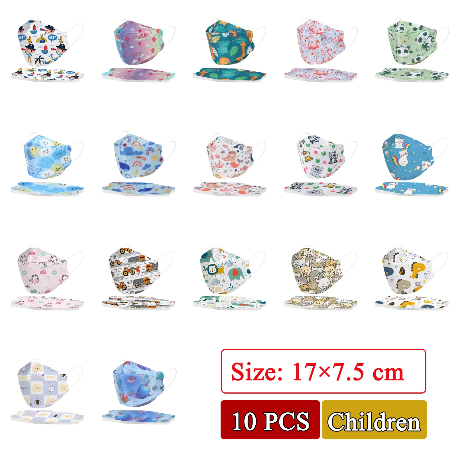 

10pcs Dinosaur Print Disposable Mask Children Kids 4 Layers Mouth Mask Non-woven Fabric Filter Masque Jetable mascarillas Masken