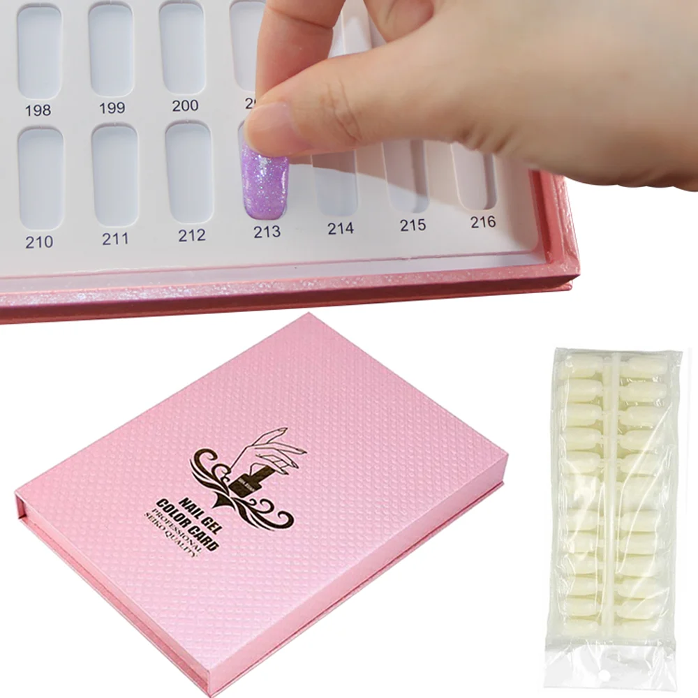 

120/160/216 Nail Display Book Nail Salon Gel Polish Color Card Showing Shelf ​with False Nail Tips Color Display Book