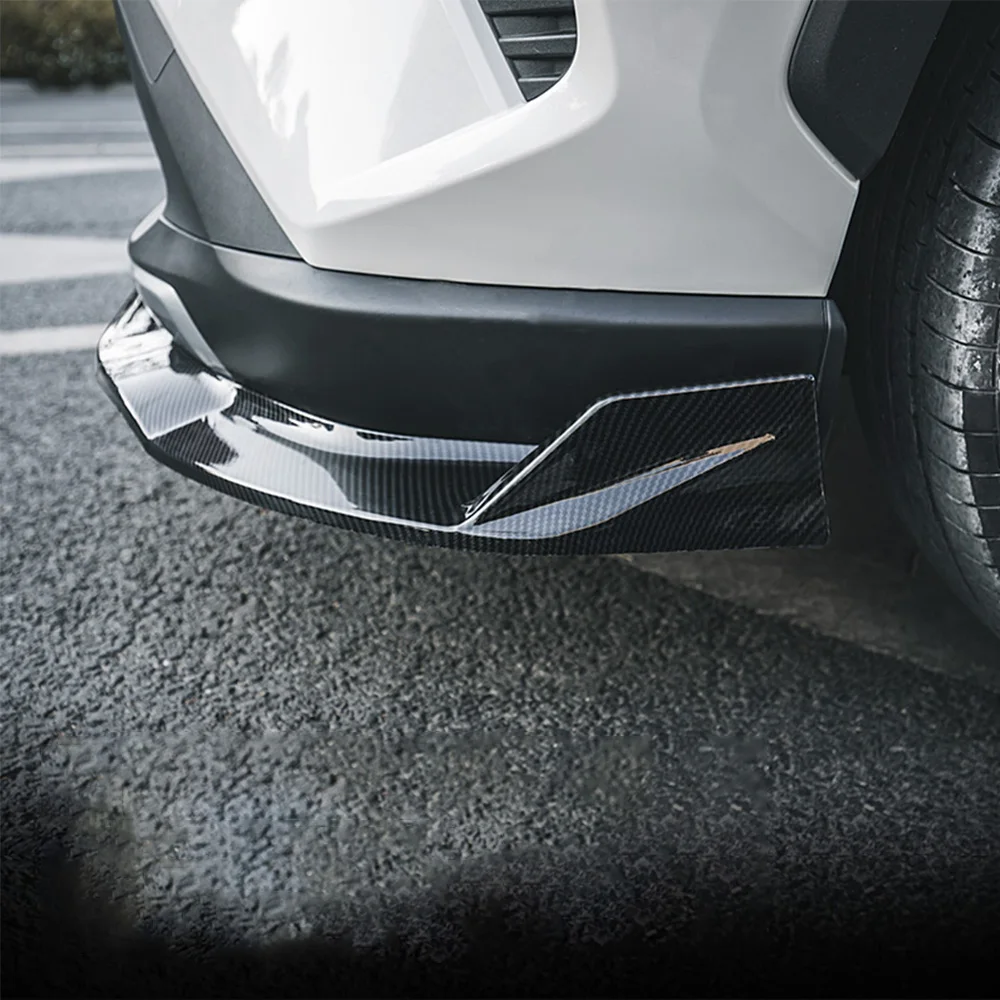 Сплиттер для переднего бампера диффузор подбородка губ Toyota RAV4 2019 2020 глянцевый