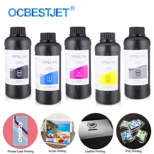 Светодиодные УФ-чернила 5x500 мл для Epson 1390, 1400, 1410, R280, R290, R330, L800, L805, L1800, XP600, TX800, для DX4, DX5, DX6, DX7, печатающая головка для УФ-принтера