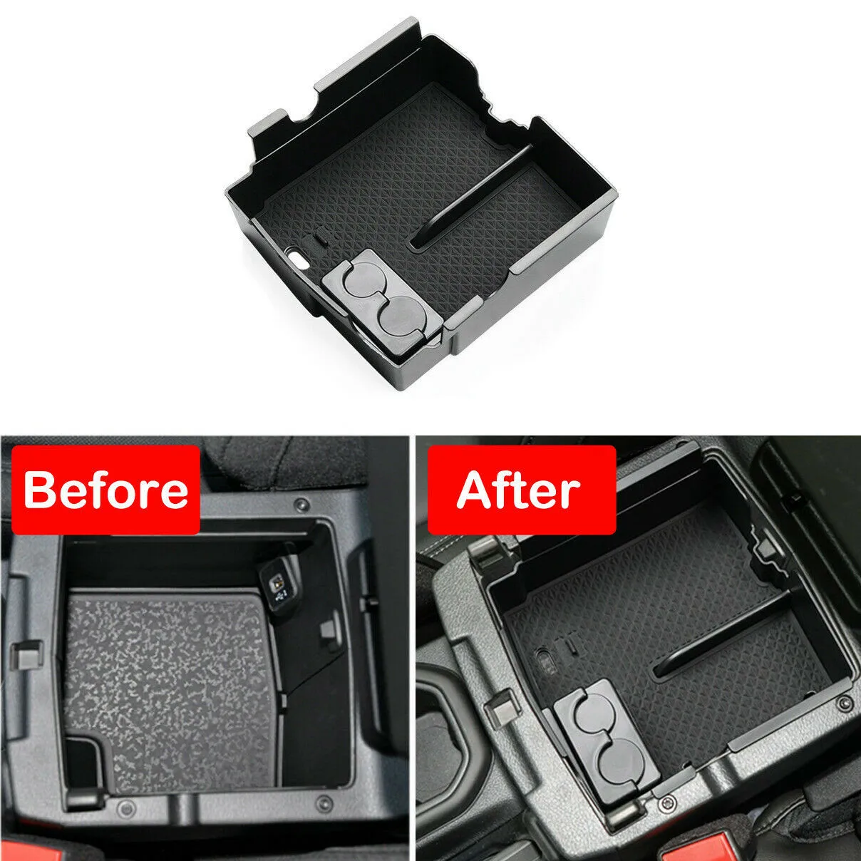 

Автомобильный Центральный контейнер с подлокотником, контейнер для хранения для Jeep Wrangler JL Gladiator JT 2018-2022, Нескользящие аксессуары для внутре...