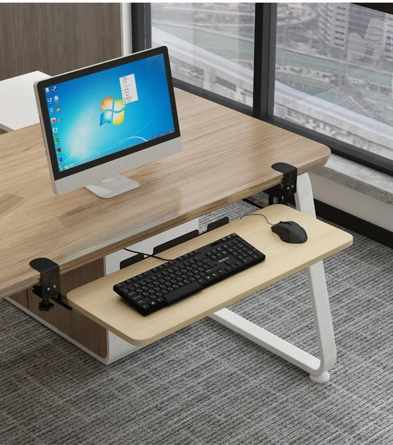 Деревянный лоток для клавиатуры с раздвижным рельсовым держателем ящик хранения