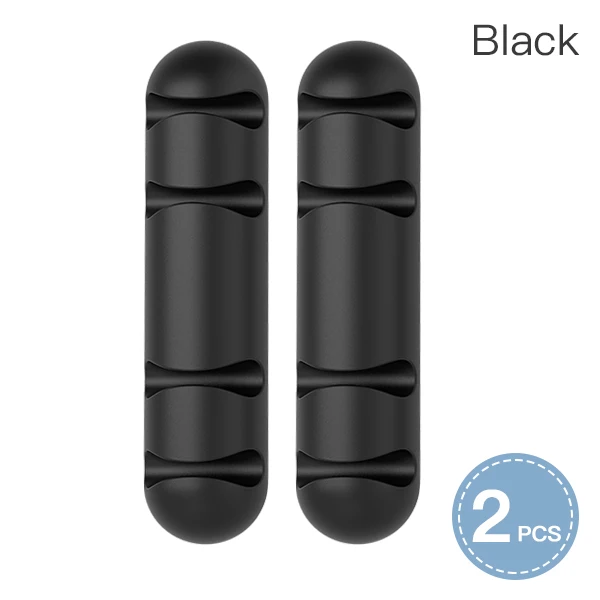 2PC Black ACCEZZ 4 отверстия USB Кабельный органайзер Winder управление зажимы офис Настольный Телефон держатель для наушников Мышь Клавиатура провода Шнур Winder - Цвет: 2PC Black