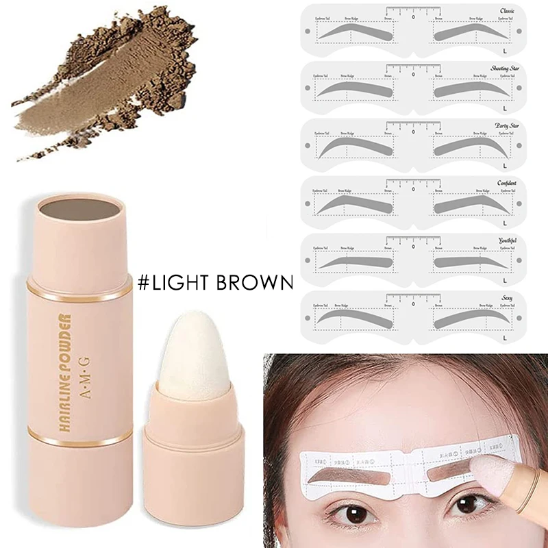 1 набор штамп для бровей 6 видов трафарет Набор макияжа водостойкая пудра