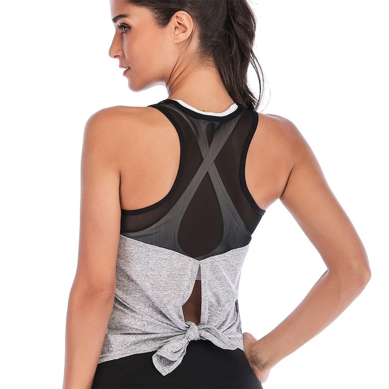 

No Steel Ring Split Hem Sports Underwear Breathable Lightweight Vest Outdoor Running Fitness Exercise Yoga Workout Tops