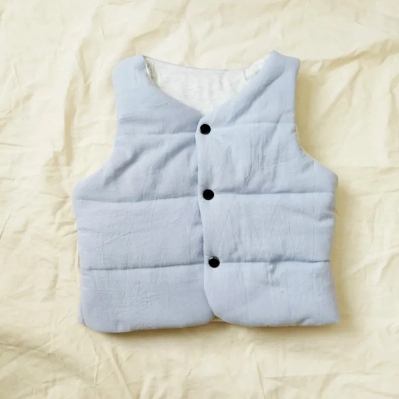 Детский хлопковый жилет 2018 новая Корейская льняная детская одежда на пуху