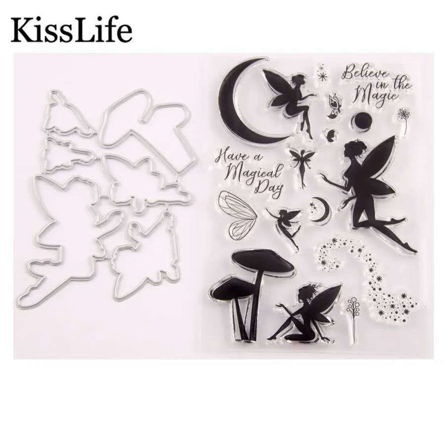Новинка 2019 набор штампов и с красивым ангелом луной звездами цветами для