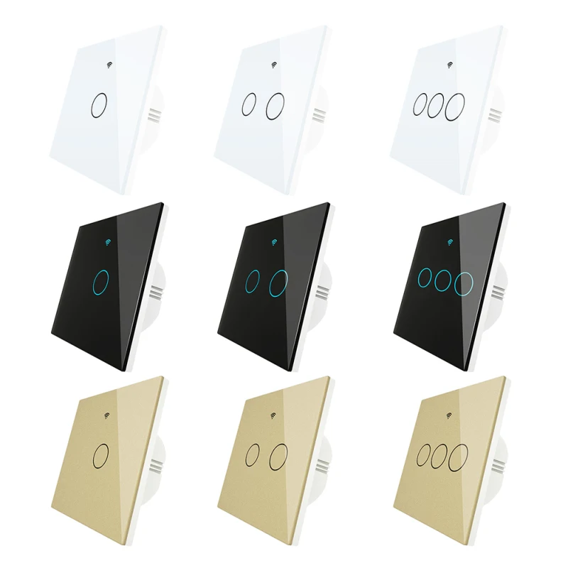 

Tuya ZigBee WiFi Smart Light Switch EU Touch Sensor Switch Voice Control Wall Switches Work with Alexa Google Home 1/2/3Gang