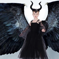 maleficent halloween evil queen costume kids girl witch 2 tutu dress with horns fairy children clothes 2 12t for girl kids party
