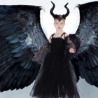 Костюм злой королевы Maleficent на Хэллоуин, костюм ведьмы, 2 пачки с рогами, детская одежда, От 2 до 12 лет для девочек, вечерние