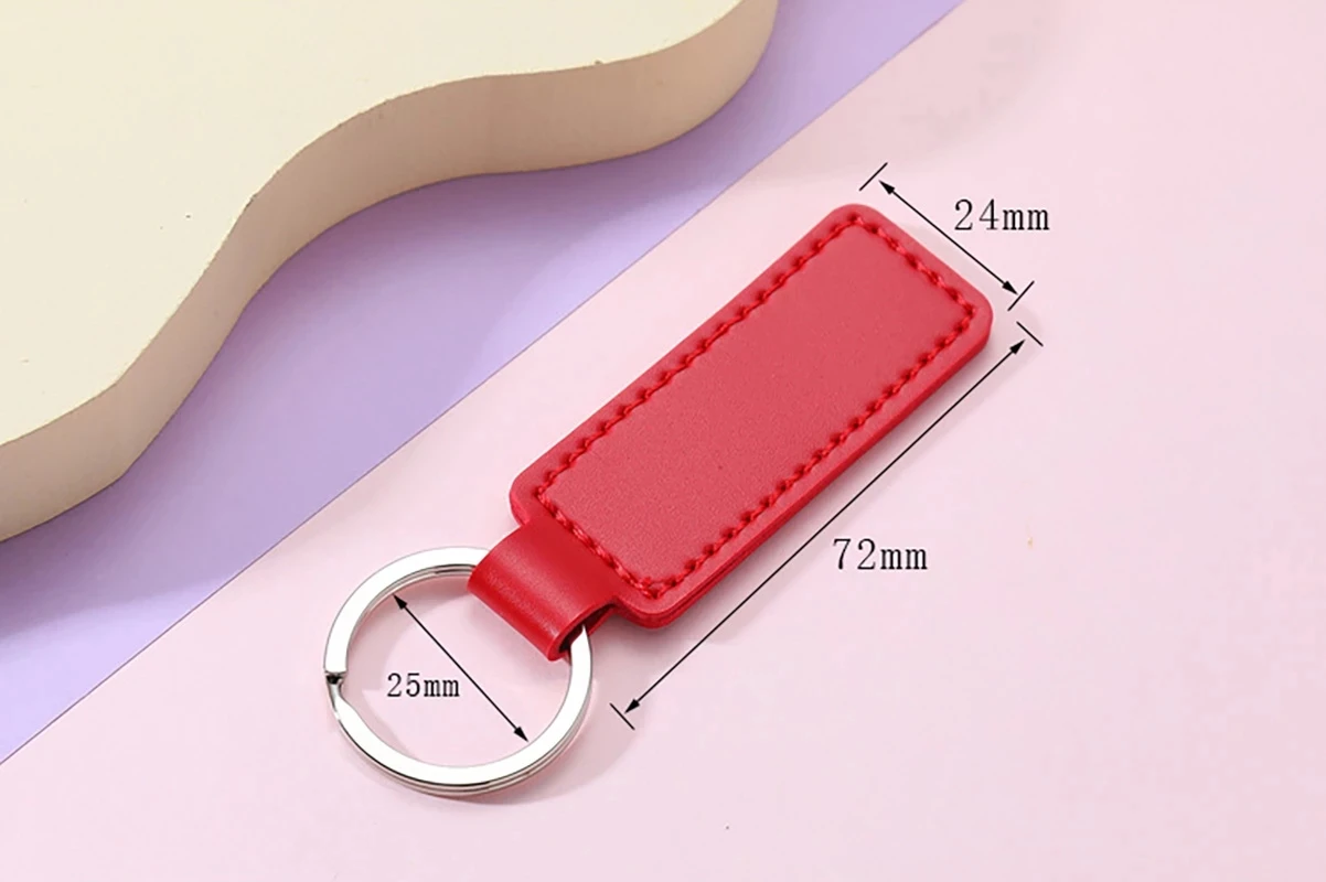 

Short 10 Colors PU Leather Single Gold Metal Round Keychain Bright Colorful PU Leather Key Chain Waist Wallet KeyChains Keyholde