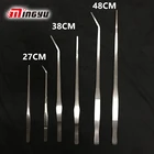 1 шт. растения пинцеты для травы инструмент Нержавеющаясталь прямые и изогнутые 27 мм 38 мм 48 мм длина Аквариум пинцет для обслуживания инструмент