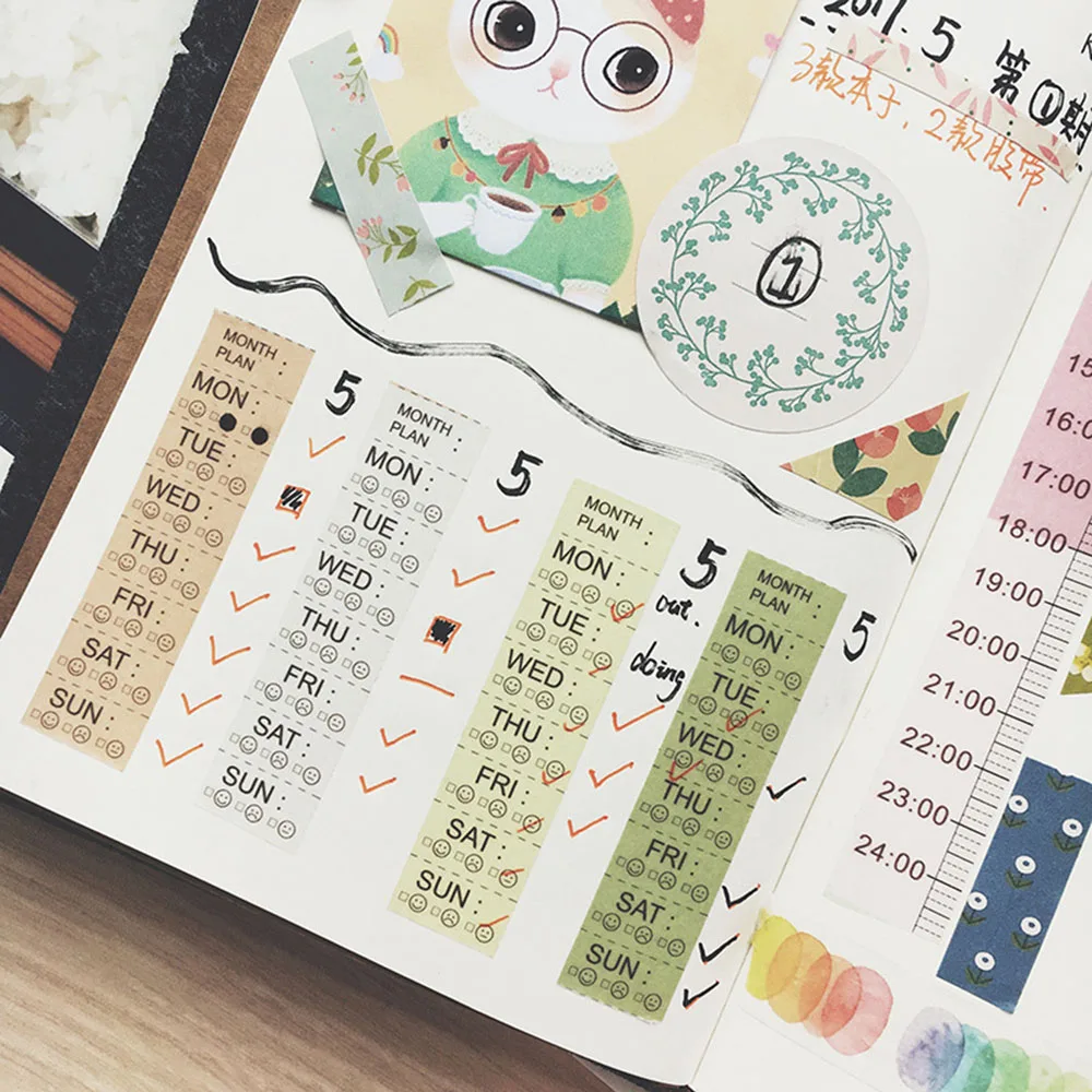 Creative Weekly Time Line Sticker Washi Tape Planner Notebook Diy Scrapbooking School Accessories Supplies Stationery | Канцтовары для