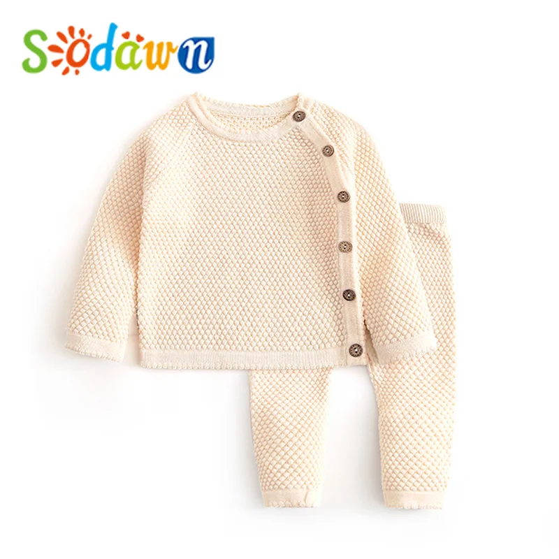 

Трикотажный свитер с длинным рукавом и штаны для новорожденных