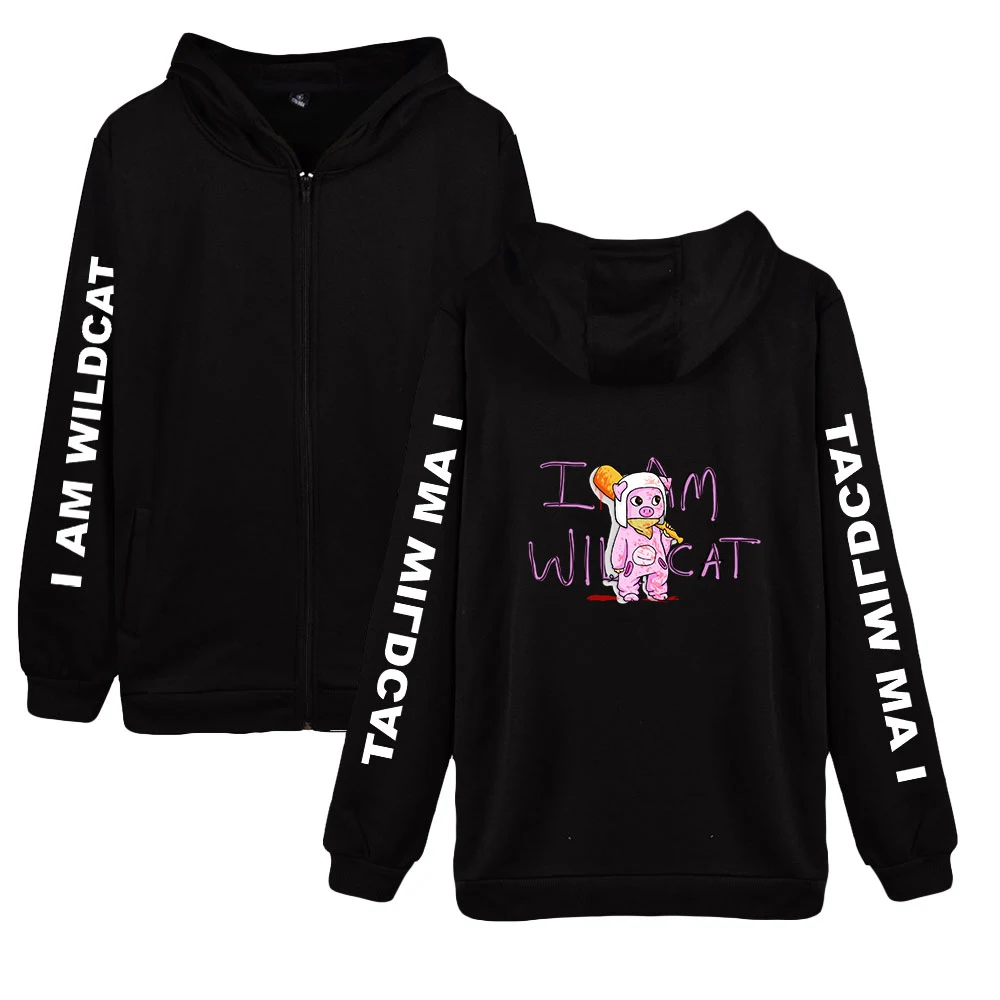 

I Am Wildcat Zipper Hoodies Women Men Fashion Prints Long Sleeve Hooded Sweatshirt Hot Sale Casual Streetwear Clothes