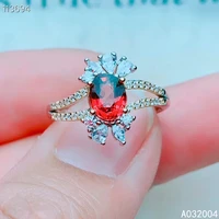kjjeaxcmy fine jewelry 925 sterling silver gem atural gemstone garnet new female woman lady girl crystal ring support test