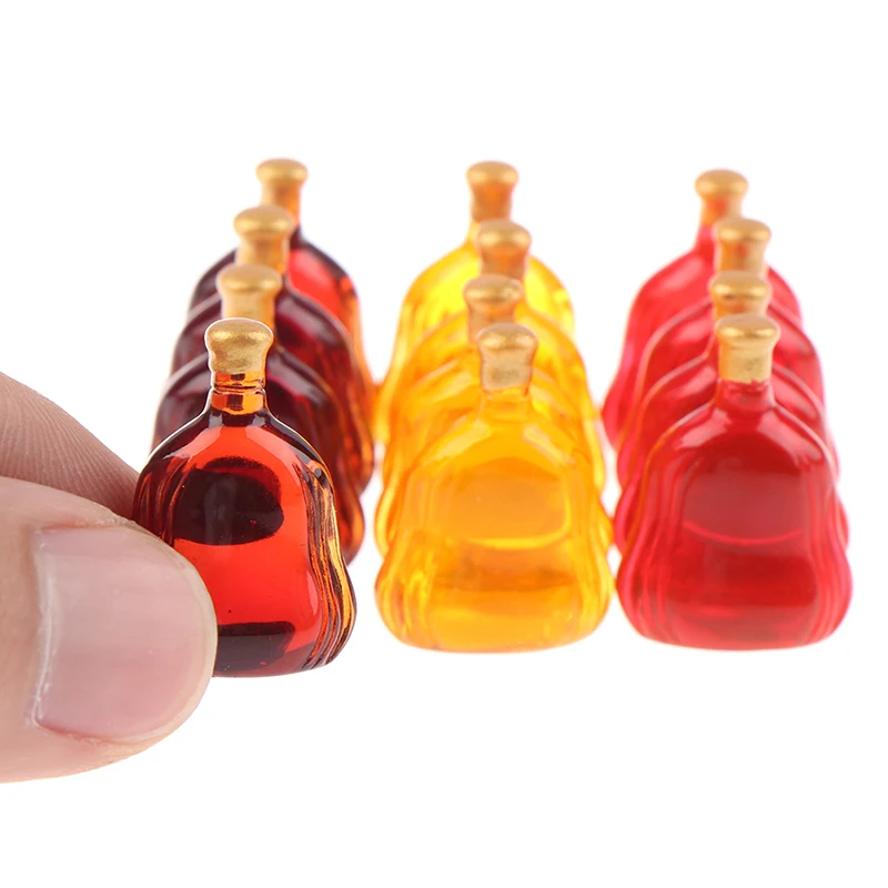 

10Pcs Dollhouse Miniature Wine Bottles Pretend Play Doll Food Drink Accessories New