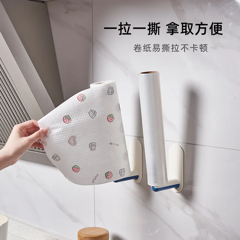 

Punch-free kitchen paper holder wall hanging rack bathroom wall roll paper storage rack hook bathroom accessories