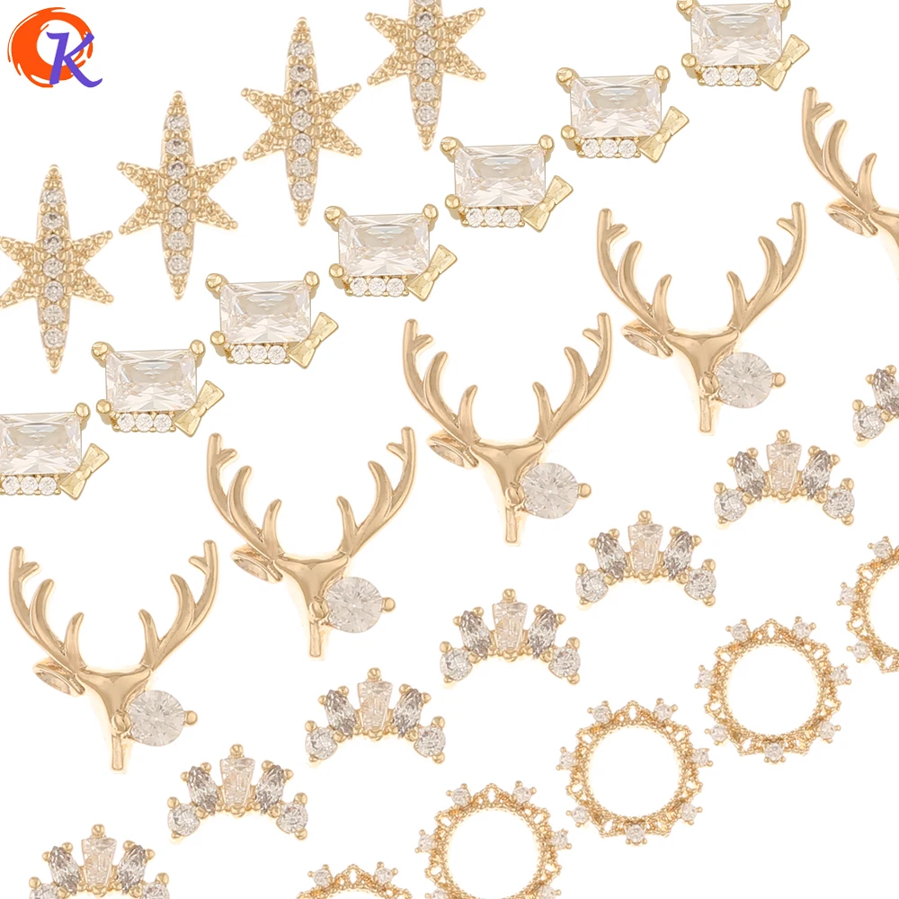 Ювелирные аксессуары Cordial Design 50 шт./Сделай сам/натуральное золото/кубические