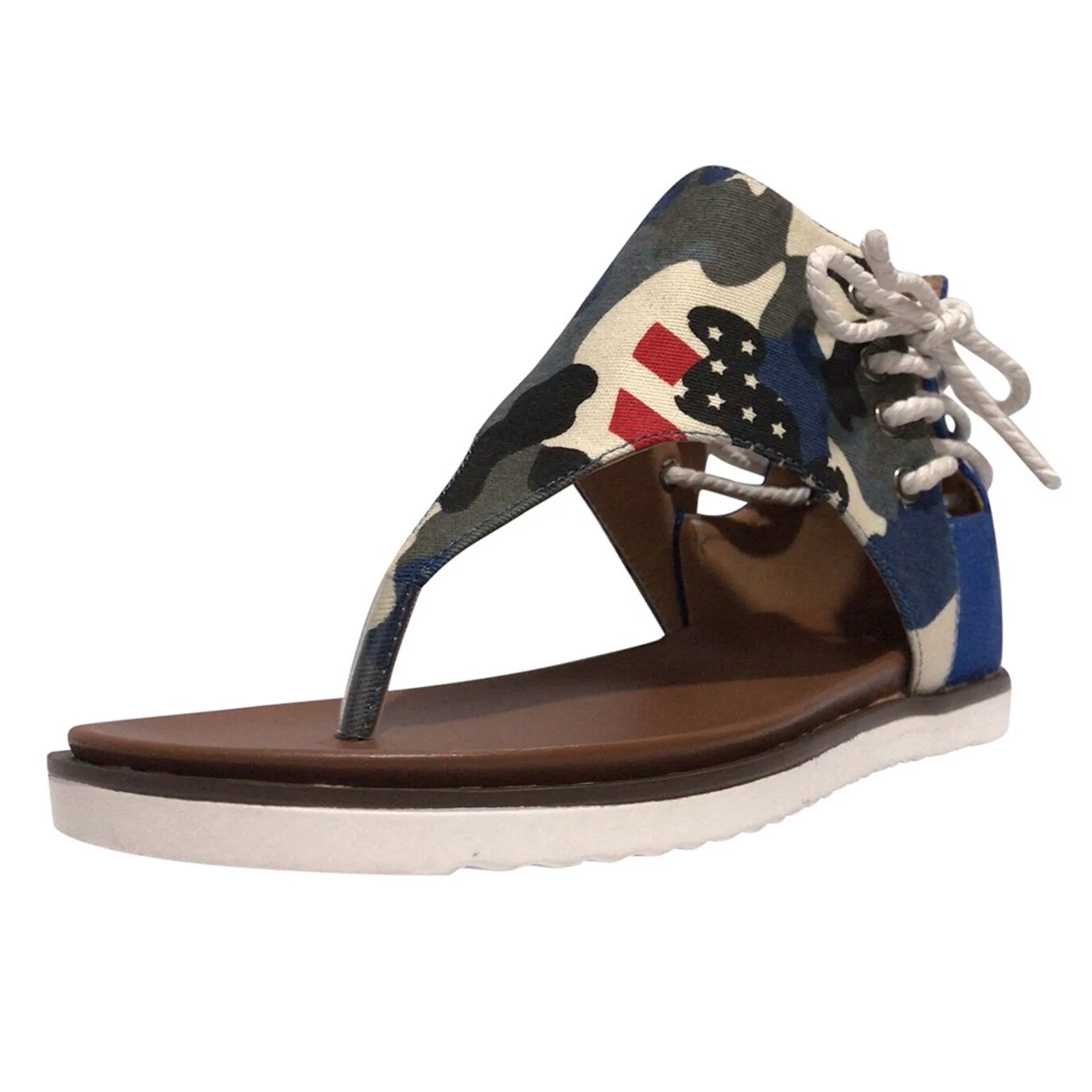 

Hot Women's Flip-Flop Sandals Ladies Summer Camouflage Roman Shoes Zipper Side Strap Sandals Flip Flops Beach Open Toe Sandals