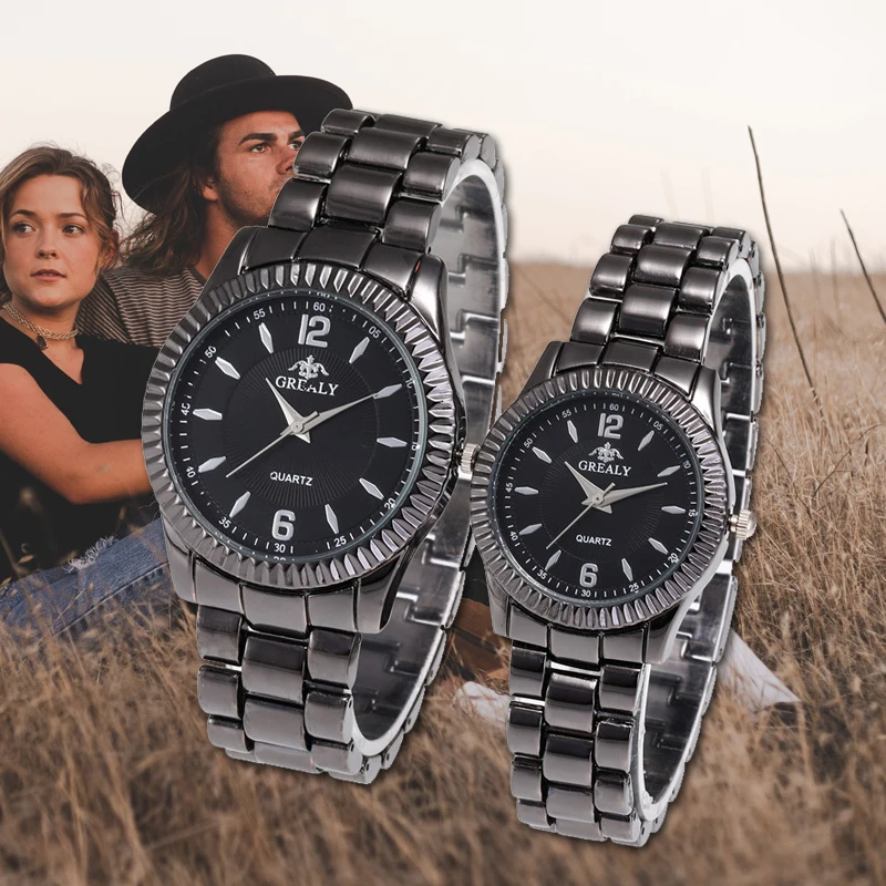 Новинка часы со стальным ремешком пара повседневные простые модные