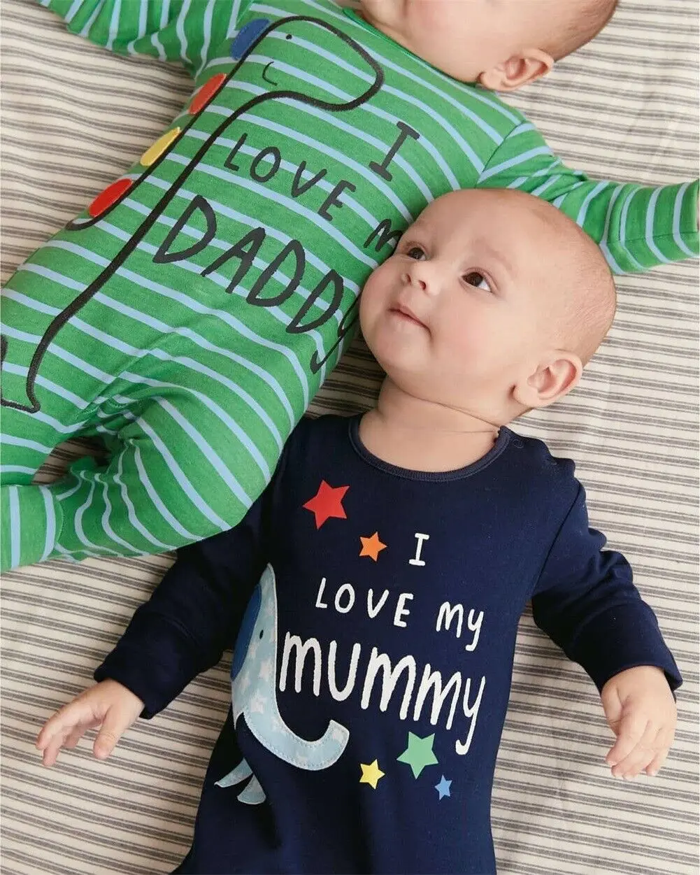 Комбинезоны с надписью I love my Mommy/Daddy и длинными рукавами для новорожденных
