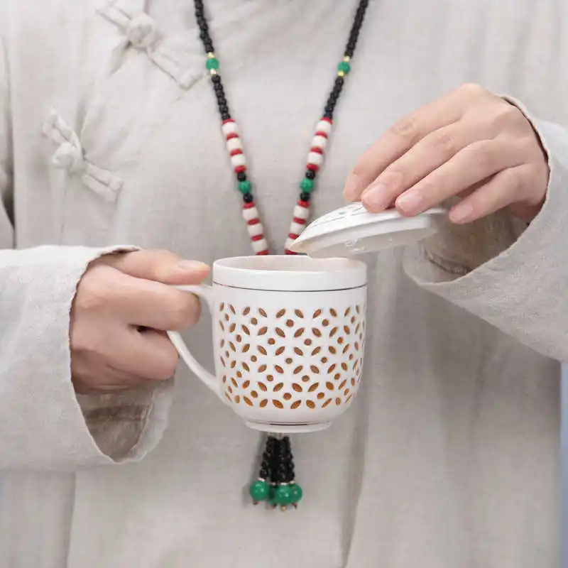 Изысканный 300 мл Цзиндэчжэнь полый сотовый стеклянный керамический фарфоровый