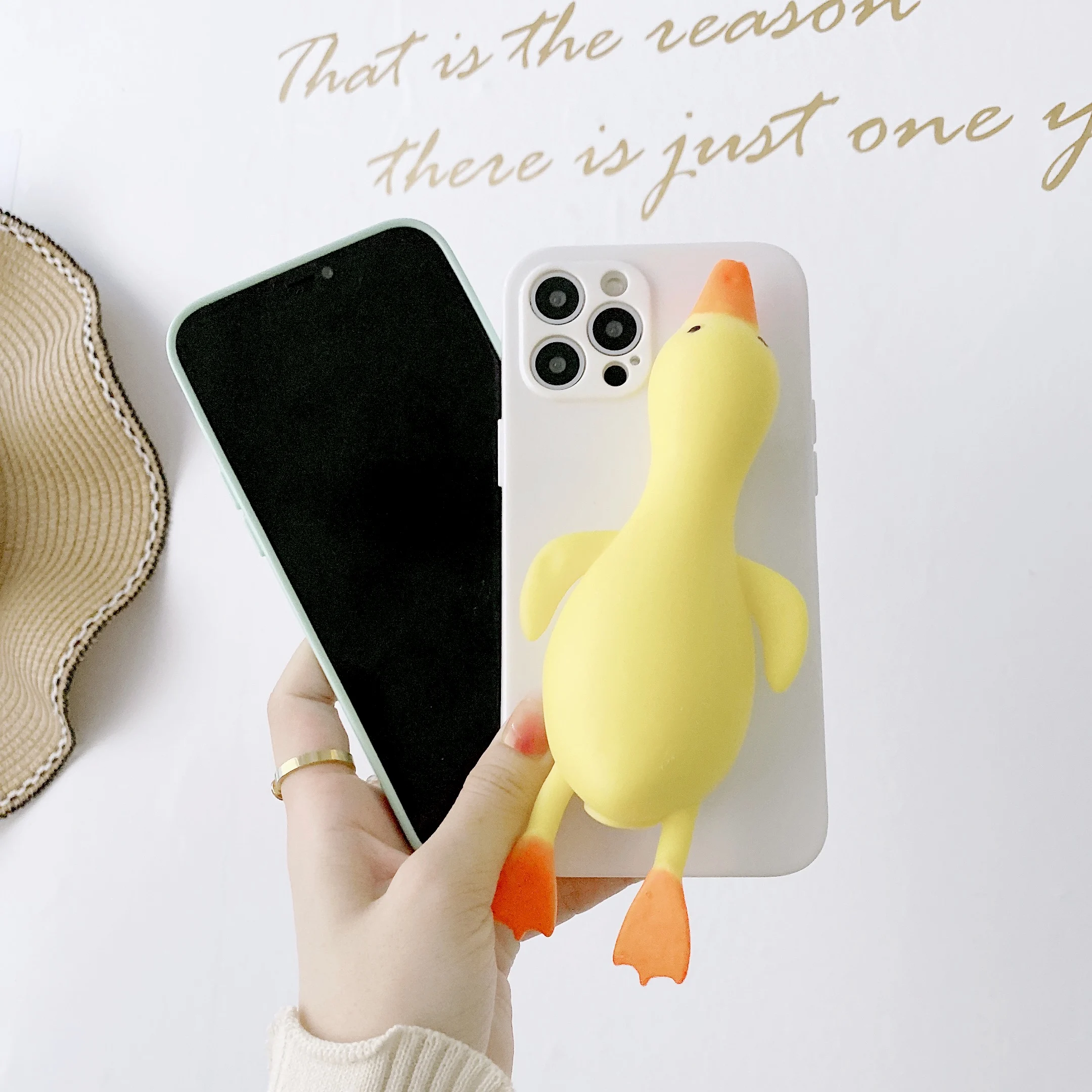 Relieve Stress Rebound Duck Phone Case for IPhone 11 12 Pro Max Mini Soft TPU Fidget Toys Back Cover Xr Xs | Мобильные телефоны и