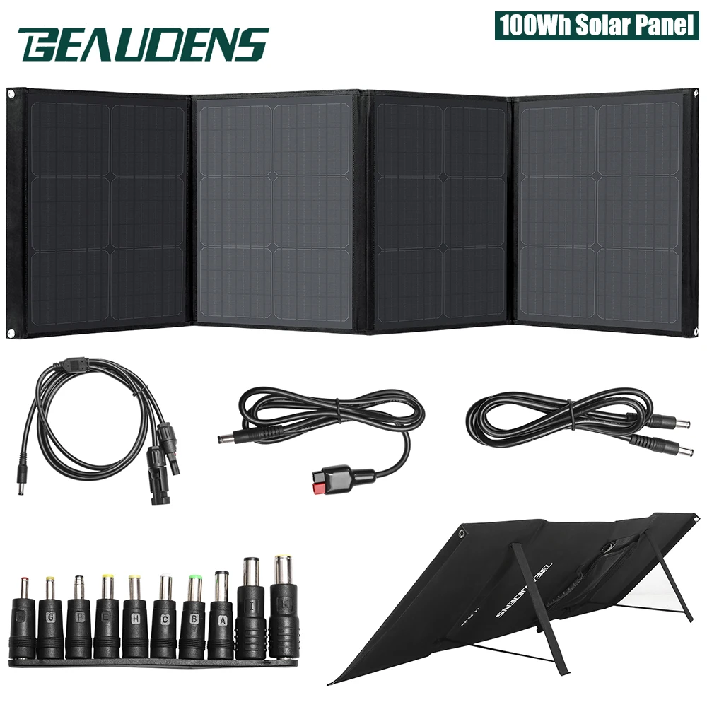 Beaudens 100W Панели солнечные клетки Зарядное устройство QC3.0 Быстрая зарядка для