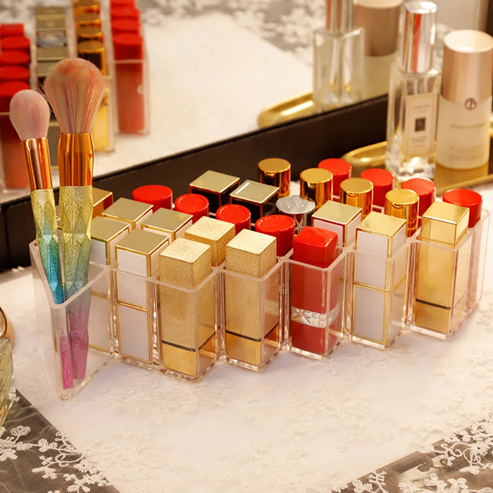 1 шт. акриловый прозрачный органайзер для макияжа коробка хранения губной помады