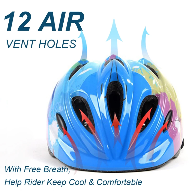 Детский велосипедный шлем с задним фонарем защитный для катания на коньках и