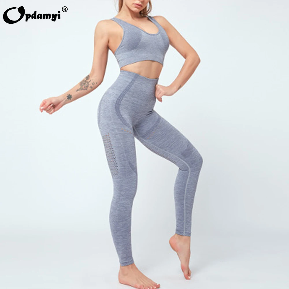 Бесшовный Женский костюм для фитнеса и йоги высокоэластичное Спортивное нижнее