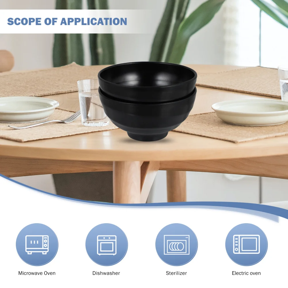 

Melamine Noodle Bowls Noodle Bowl Ramen Bowl Soup Bowl for Home (Black)
