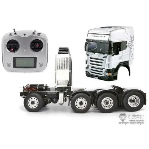 1/14 LESU Металлическое шасси DIY Her Highline Sca кабина RC трактор грузовик FS i6S
