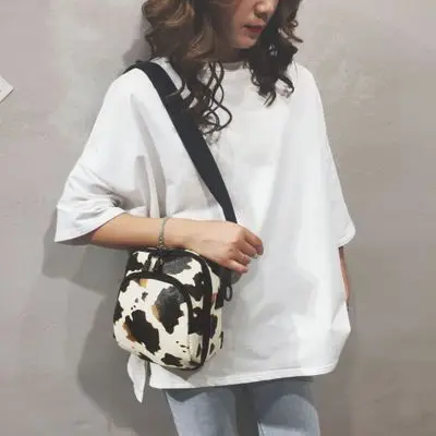 Нейлоновые женские сумки с коровьим узором дизайнерская брендовая дамская